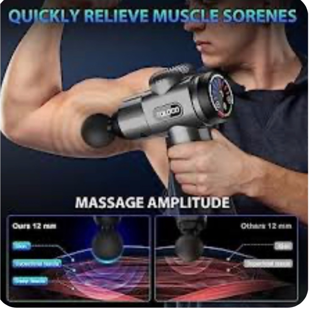 Massage Gun, TOLOCO TO-M63 Upgrade Percussion For Athletes Deep Tissue Muscle E2